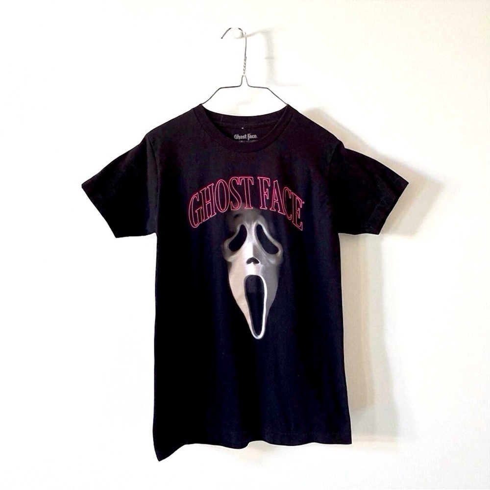 Bioworld Ghost Face Tshirt The Icon of Halloween Graphic Tee Black Unisex Small